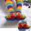 High quality long section colorful strip five fingers socks long stocking toes socks