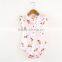 Custom-made summer fly short sleeve pink watermelon rompers