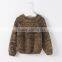 High quality raglan sleeve woolly loose sweater for girl