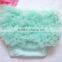 Suitable for all season 2016 design for kids wholesale gold dot ruffles baby organic cotton bloomers