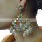 Vintage alloy plated with rhinestone gems statement earrings for women