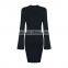 Guangzhou China Women Clothing Manufacturer Nice Design Long Sleeve Wholesale Bandage Dress 2016