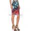 MGOO High Fashion Branded Knee Length Skirts For Women office Suit Skirts Floral Color Changing Skirts 15145A244