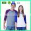 100% cotton two color long sleeve t-shirt