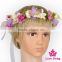 FGA045 Yiwu Lovebaby Kinds Of Color Plastic Small Flowers Splicing Wreath And Lace Ribbon Headbands For Baby Girls Wear