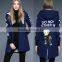 2016 latest designs wholesale lady casual long coat woman winter