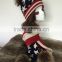 British and American style fashion beanie hat and scarf set with natural big raccoon fur ball decorate