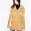 wholesale winter ladies double breasted 100% camel wool cape coat with arm slits