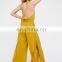 Open back elastic waistband wide legs lovely romper ladies summer