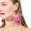 Alloy Big Circle Fan-shaped Tassel Fringe Dangle Drop Becautiful Earrings