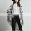 Raw hem batwing print kimono, cotton fashion kimono