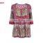 Aged Woman Square Neckline Ethnic Paisley Print Border Blouse from GuangZhou
