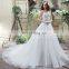 Glamorous Sweetheart Sleeveless Beaded Belt Lace-Up Court Train Organza Wedding Dresses SQS040