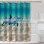 Custom Design Ocean Ship waterproof Polyester Shower Curtain