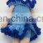 Amazon INS Hot Blue Color Knitted Stuffed Bunny Rabbit Plush Toy 100% Handmade Newborn Baby Crochet Toy