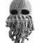 2014 Handmade Knitted Crochet Beard Hat Bicycle Mask Cap Octopus Cool Black SP055