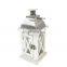 Creative House-shaped European-style Pastoral Iron Wood Lantern White Wooden Candle Lantern Hand Lamp Ironwood Lantern