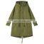 Clothing manufacturers wholesale hot sale ladies mid-length windbreaker large size casual sports zipper waist jacket custom hood