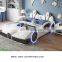 2021New leather bed princess LED light children bed Cute race car bed