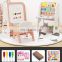 Kids drawing board with storage box writing desk with chair indoor plastic bookshelf for kids