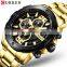 CURREN 8336 Men Japan Original Quartz Gold Time Watches Fashion Stainless Steel Calendar Business Wristwatch