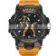 SMAEL 8011 Men Sport Dual Display Watches Big Dial Chronograph Week Silicone Outdoor Quart Digital Wristwatch