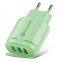 US EU Plug Three USB Ports Charging Adapter Cell Phone Quick Multi-color Charger For Mobile Phone