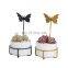 Home Decorative Glazed Ceramic Succulent Planter Plant Pot Home Decor Flower Pot With Butterfly Iron Flower Frame