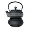 Black painting cast iron teapot with heater,  teapot heater