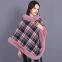 Imitation Fur Round Neck Plaid Sleeveless Coat Thickened Cape 2025 New Model