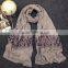 Wholesale New Korean Fashion Cotton Plain Ladies Lace Neck Scarf Quality Choice