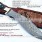 Custom Made Full Tang Damascus Steel Kukri Knife Buffalo horn handle with brass inlay