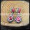 LFD-038E Wholesale Pave Rhinestone Crystal Charms Earring , Faceted Agate Stone Drop Earrings Jewelry Finding