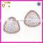 Fashionable yellow gold plated cz pave earring for women wholesale moonstone stud earrings with rose gold