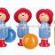 6 Pins 2 Ball Children Baby Intellectual Toy Cute Animal Wooden Bowling Game