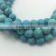 2.0mm Large Hole Hot Selling Round Matte Blue Turqoise Gemstone Loose Beads Approximate 15.5 Inch