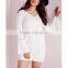 White plus size boho lace swing dresses casual