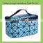 Hot Sale High Capacity Geometric Square Pattern Shiny pu Cosmetic Bag
