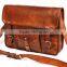 Real Goat Leather Vintage Messenger Shoulder Bag Cross Body Satchel Sling Briefcase Bag
