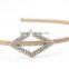 fashionable square shape alloy crystal fabric wrap headband