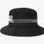 2014 fashion black 3D embroidery bucket hats