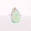 Golden Electroformed Edge Dyed Colors Owl Agate Druzy Drusy Quartz Stone Pendant Necklace--OEM Welcome