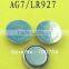 alkaline button cell battery lr927 AG7 Button Cell 1.5 V Eunicell