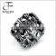 Mens Stainless Steel Ring Vintage Gothic Cross Band Black Silver