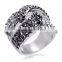 18k White Gold Ring GP Multi Austrian Crystal Knotted Rings