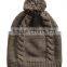 Bluetooth Beanie w/ Cable Knit Wireless Heaphones Mic Handsfree (Black)