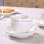 Fancy white porcelain sublimation coffee cup with saucer