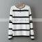 Europe women's wear striped sweater long-sleeved round collar chest open hitting scene joker straight thin sweater                        
                                                Quality Choice