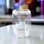 borosilicate cappuccino double wall glass cup with lid