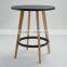 Plastic Top and Beech Wood Base Two Seat Round Dining Table in Restaurant Table